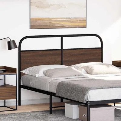 Produktbild von vidaXL Ersatz-Kopfteil Braun Eichen-Optik 120 cm Stahl und Holzwerkstoff