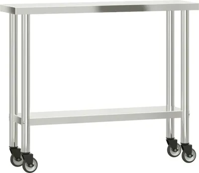 Produktbild von vidaXL Küchen-Arbeitstisch mit Rollen 110x30x85 cm Edelstahl