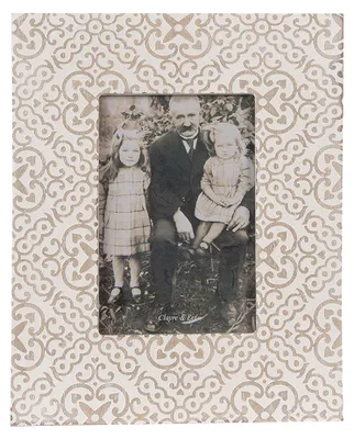 Produktbild von Clayre & Eef Bilderrahmen 10x15 cm Weiß Beige Holz