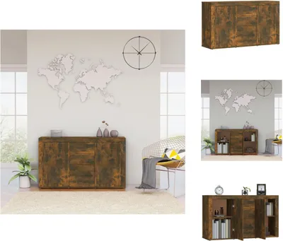 Zdjęcie produktu dla vidaXL Kredens dąb wędzony 120x36x69 cm materiał drewnopochodny - Kredensy