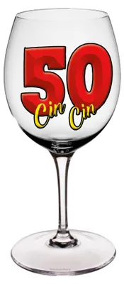 Trinkglas mit Bierdeckel für 50. Geburtstag, 300 ml