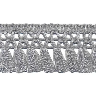 1m Fransenborte 32mm grau