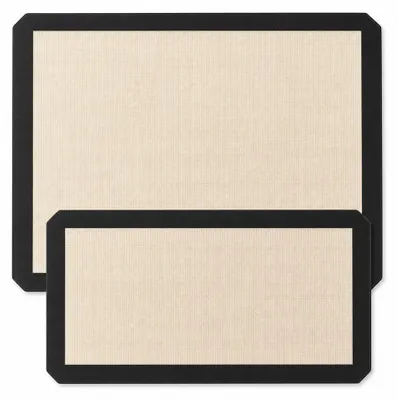 Imagen del producto de JustValue Tapetes de silicona para hornear - 2 unidades - 36,5 x 26 y 34 x 17,5 cm - Negro y blanco