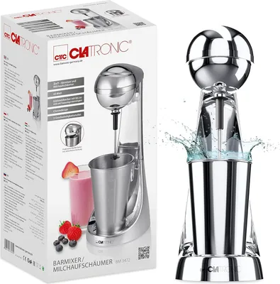 Produktbild von Clatronic® Barmixer u. Milchaufschäumer | Smoothie Maker 650ml Edelstahlbehälter praktischer Becherhalter Mixer 2 Geschwindigkeitsstufen kraftvoller