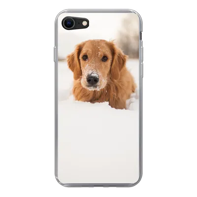 Produktbild von MuchoWow® Handyhülle Schutzhülle Hülle für iPhone 8 Hund - Schnee - Winter Silikon Softcase Handy Hülle - Schutzhaube