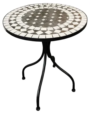 Productafbeelding van Elegant mozaïek tuintafel, bistrotafel, 60 cm, antraciet/grijs