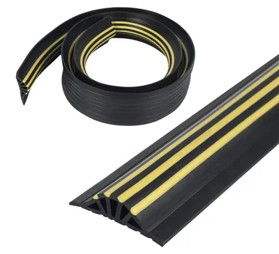 Garagen-Schwellendichtung 2,5 m, 3 cm hoch, PVC, schwarz