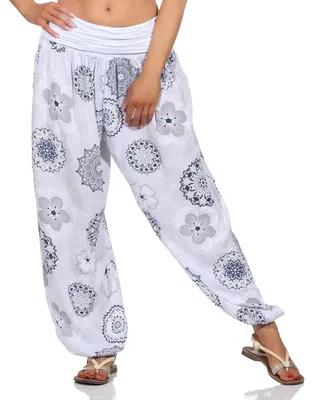 Produktbild von Haremshose Damen Sommerhose luftig weites Bein BOHO Hose Gr. 36-48 Yoga