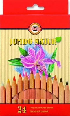 Obrázok produktu pre KOH-I-NOOR Jumbo Natur Coloured Pencils Sada farebných ceruziek 24 ks