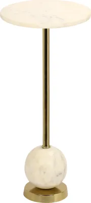Obrázek produktu pro Beistelltisch >Salo< in Messing, Marmor - 25,5x54x25,5cm (BxHxT)
