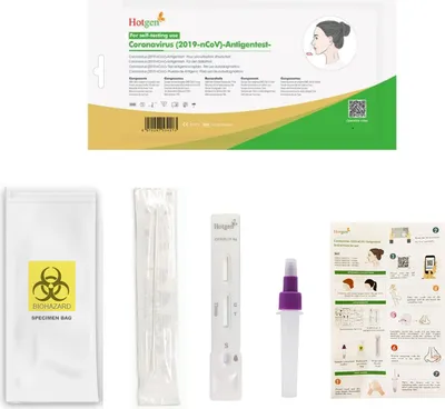Produktbild von 80 Stück Hotgen Antigen Schnelltest SARS-CoV-2 Antigen Test Covid-19, Nasaltest, Laientest, Selbsttest, Antigentest, Einzeltest - BfArM AT1236/21 Device ID 2807 CE0123