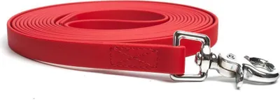 Produktbild von Mystique® Biothane Schleppleine 19mm vernäht mit HS Scherenkarabinerhaken beta rot 7,5m