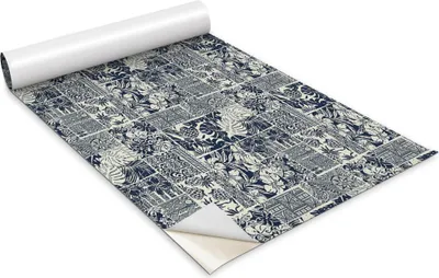 Zdjęcie produktu dla Folia samoprzylepna - Okleina meblowa - Dekoracyjna - Do mebli - Tapeta - Naklejka - Folia - Kwiatowy wzór w stylu komiksowym - 100 x 50 cm
