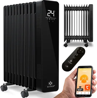 Produktbild von KESSER® Ölradiator 2500W Elektrische Heizung Heizkörper Elektroheizung energiesparend mit Display WiFi App & Fernbedienung Touchscreen - Mobil Öl Radiator 24h Timer, Thermostat & Überhitzungsschutz