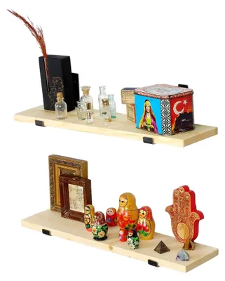 Produktbild von Zagarolo - Regal, 60x14x16h cm, Eiche Hellbraun, 2 Regalböden