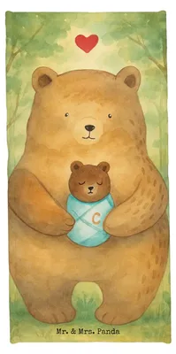 Produktbild von Mr. & Mrs. Panda Badehandtuch Bär Baby Design - Blau Pastell - Geschenk, Baumwollhandtuch, Mutter, Duschtuch, Enkel, Teddy, Badhandtuch, Geburt, Strandtuch, Nichte
