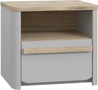 Produktbild von Furniture24 Nachttisch SURFINO Nachtschrank Nachtkätchen 2 Schubladen Grau matt