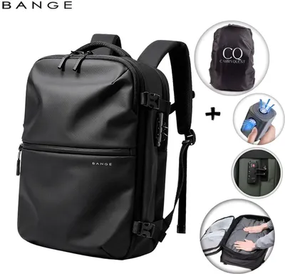 Productafbeelding van CarryQuest® - BANGE - Rugzak voor handbagage, vacuüm systeem, compressie, 55 liter, zwart