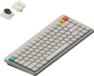 Image de Clavier mécanique sans fil NuPhy Node 75 Low-Profile QWERTY US / Lunar White / Brown nano