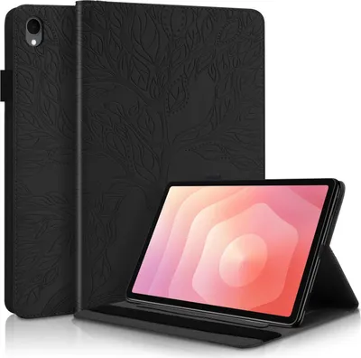 Produktbild von Für Samsung Galaxy Tab S11 aufstellbare Baum Muster Kunstleder Tasche Schwarz