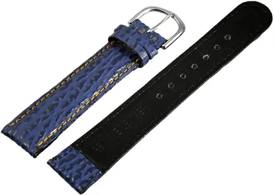 Produktbild von Echt-Lederbänder, blau - 18 mm