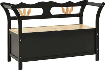 Produktbild von Sitzbank Schwarz 107x45x75,5 cm Massivholz Tanne