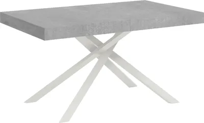 Immagine prodotto di ITYHOME - Tavolo allungabile 160/420X90 cm Karida cemento gambe bianche