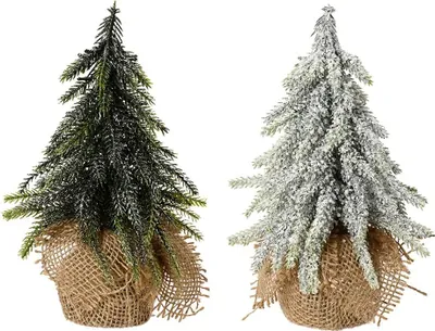Produktbild von Tannenbaum künstlich im Jutesack 20cm 1 Stück sortiert Grün / Weiß