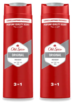 Image de 2 flacons de gel douche 3-en-1 Old Spice Original - 400 ml - Pack avantage - 2 pièces