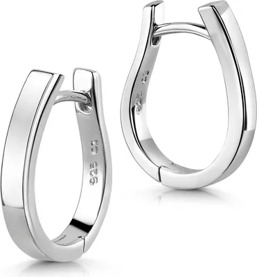 Produktbild von MATERIA by Matthias Wagner Klappcreolen oval 925 Sterling Silber rhodiniert SO-230