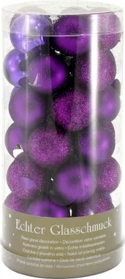 Produktbild von Weihnachtskugeln aus Glas Ø 2,5 cm lila 35 Stück