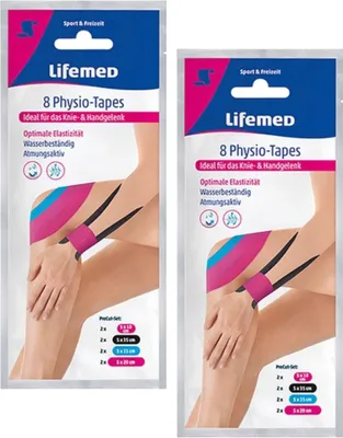 Produktbild von 2x Lifemed Physio Tapes Knie und Handgelenk 2x 8 Tapes