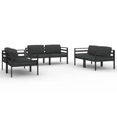 Produktbild von 6-tlg. Garten-Lounge-Set mit Kissen Aluminium Anthrazit