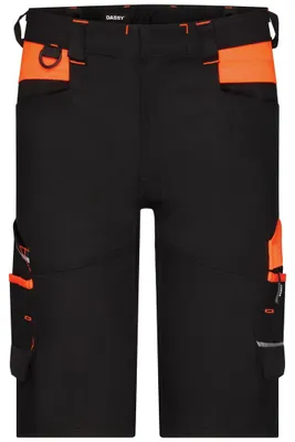 Produktbild von Dassy Arbeitsshorts Stretch Manilla 250108 PESCORE41 Gr. 46 schwarz/neonorange