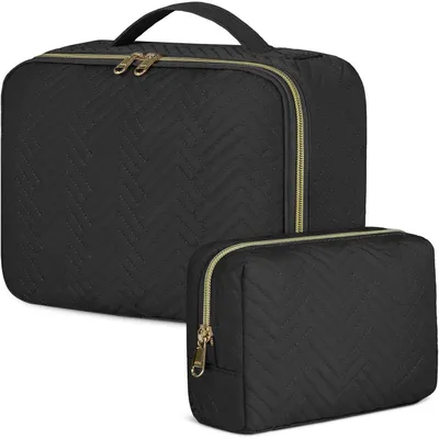 Image de Pochette de toilette pour femmes, à suspendre, étanche, 2 pièces, noire