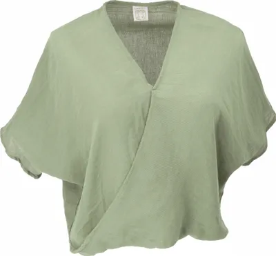 Produktbild von Musselin Boho Bluse, Oversize Baumwollbluse, Maxibluse - Salbei, Damen, Grün, Baumwolle, Blusen & Tunikas