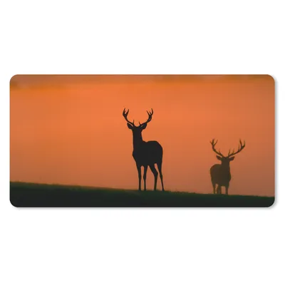 Produktbild von MuchoWow® Mauspad Mousepad Hirsch - Scherenschnitt - Nebel 60x30 cm - Mousepads - Maus Mat - Pad - Mausunterlage - Nachhaltig