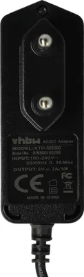 Produktbild von vhbw Micro-USB Ladegerät Universal Ladekabel mit Netzstecker 2.0 A / 5V Schwarz