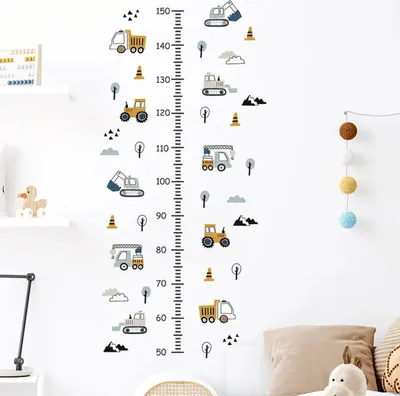 Produktbild von Kinder-Wandsticker LKW, Baum, Wolken, Höhenmessung, Wandaufkleber-Deko,Wandtattoo für Kinderzimmer