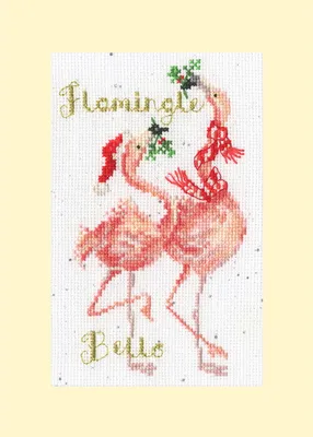 Produktbild von Bothy Threads Grußkarte Kreuzstich Stickpackung "Flammenglocken", Zählmuster, XMAS68, 10x16cm
