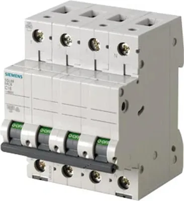 Immagine prodotto di Interruttore automatico Siemens, 400 V, 6 kA, 3+N poli, B, 16 A, 1 pz.