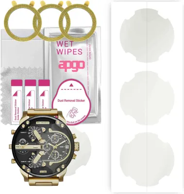 Produktbild von apgo 3 Stück Schutzfolie, Matt, kompatibel mit Diesel DZ7333 MR. Daddy 2.0 Smartwatch, Hydrogel Displayschutzfolie mit Positionierhilfe, Displayfolie, robust und kratzfest