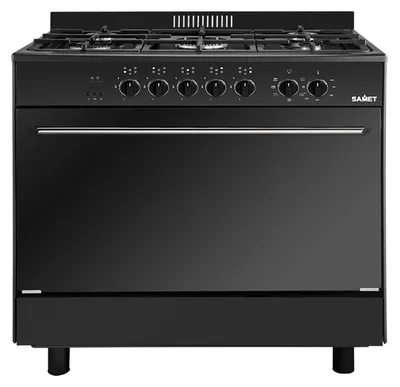 Immagine prodotto di Cucina a Gas Stromboli 90x60 cm Nera con Forno Multifunzione Classe A Samet