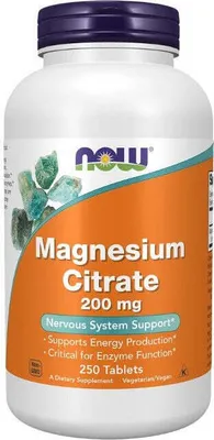 Produktbild von Magnesiumcitrat 200 mg 250 Tabletten Now Foods