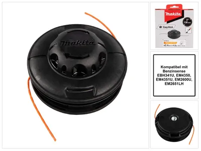 Zdjęcie produktu dla Makita 2-gwintowa głowica Tap&Go Ø 130 mm 2,4 mm ( 191D93-3 ) do kosy spalinowej EBH341U, EM4350, EM4351U, EM2651LH