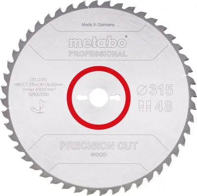 Immagine prodotto di Metabo  PrecisionCutProf 315x30, 48 WZ 0°, 628057000