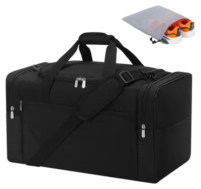 Sporttasche 45L mit Nass- & Schuhfach, schwarz