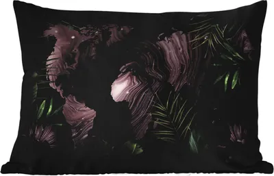Produktbild von MuchoWow® Outdoor Kissen - Weltkarte - Lila - Blätter - 60x40 cm - Wetterfest - Lounge Kissen - Zierkissen - Kissen für Innenräume