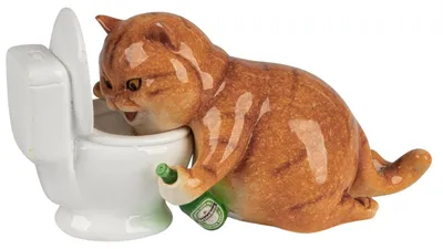 Produktbild von formano Katzen Dekofigur vor Toilette 15 cm aus Kunststein