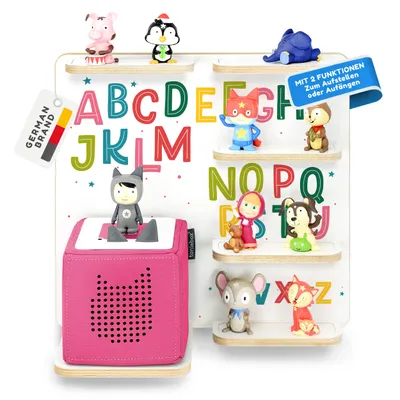 Produktbild von Alphabet - stadtecken® Regal für Toniebox & Figuren – Wandregal – Ordnung & Aufbewahrung für Tonie-Hörfiguren